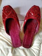 Nieuwe platte muiltjes met pailletten,bordeaux;maat:40., Enlèvement ou Envoi, Sandales et Mûles, Neuf, Rouge