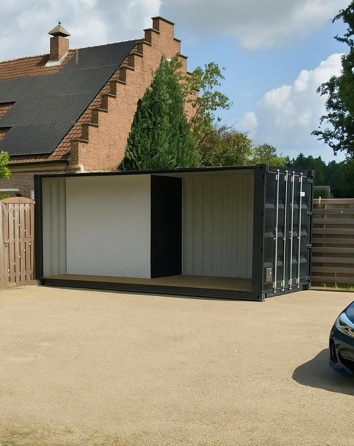 Half open zeecontainer te koop, Tuin en Terras, Overkappingen, Zo goed als nieuw, Overige typen, Ophalen of Verzenden
