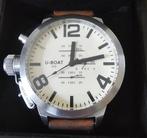 U-boat A-153 left hook beige chrono limeted edition 5000, Leer, Staal, Polshorloge, Ophalen of Verzenden