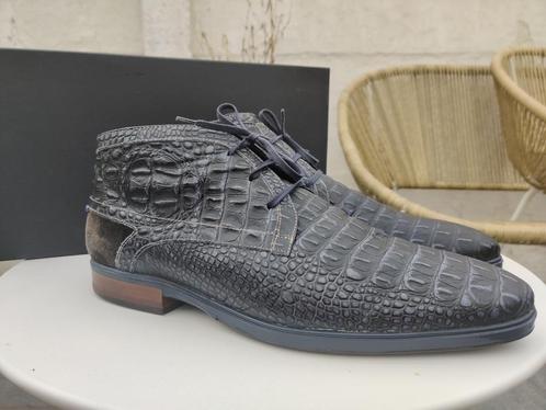 Floris van Bommel blauwe croco laarsjes - Maat 10 1/2, Kleding | Heren, Schoenen, Zo goed als nieuw, Veterschoenen, Blauw, Verzenden