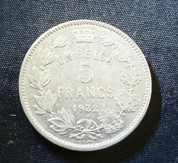 1 belga 5 frank 1932 FR pos. A, Albert I beschikbaar voor biedingen