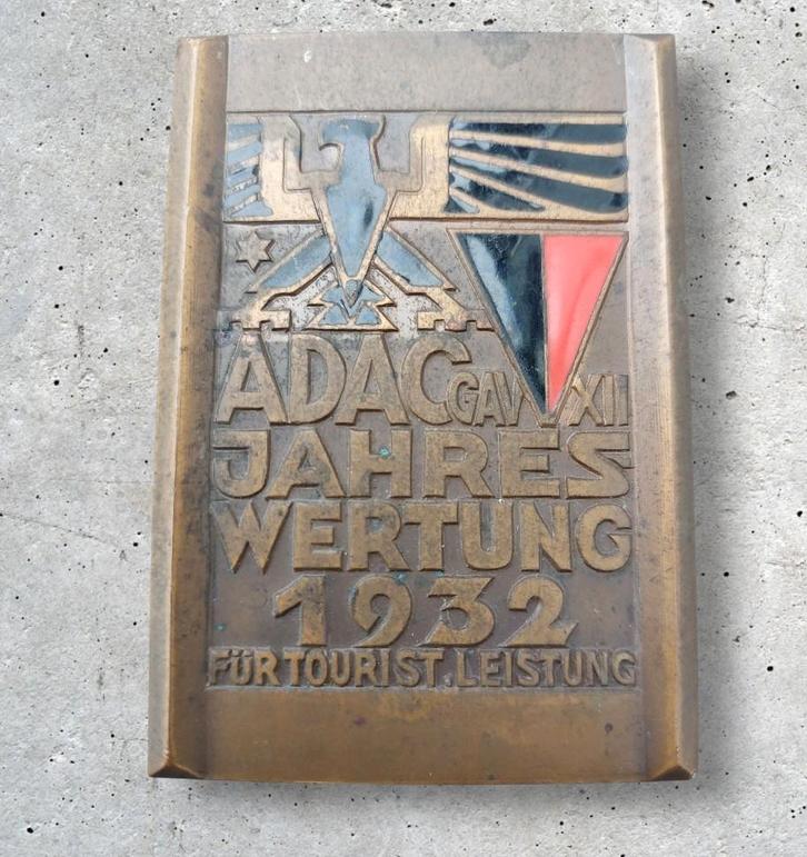 Duitse Pre-WO2  Motorsportplakette ADAC 1932, Verzamelen, Militaria | Tweede Wereldoorlog, Ophalen of Verzenden