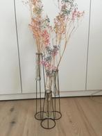 Metalen staander met 3 vaasjes, Ophalen, Zwart, Minder dan 50 cm, Glas