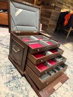 Verzilverd bestek koffer leeg massief hout., Ophalen of Verzenden