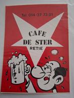 F: sticker café De Ster Retie stripfiguur bier, Verzamelen, Ophalen of Verzenden, Zo goed als nieuw, Bedrijf of Vereniging
