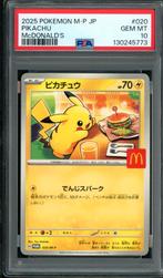 Pikachu [Big Mac McDonalds] PSA 10 - M-P 020 Japanese Promo, Ophalen of Verzenden, Zo goed als nieuw, Losse kaart