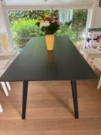 Eettafel zwarte eik L 220 B 100, Huis en Inrichting, Tafels | Eettafels, Ophalen, Zo goed als nieuw