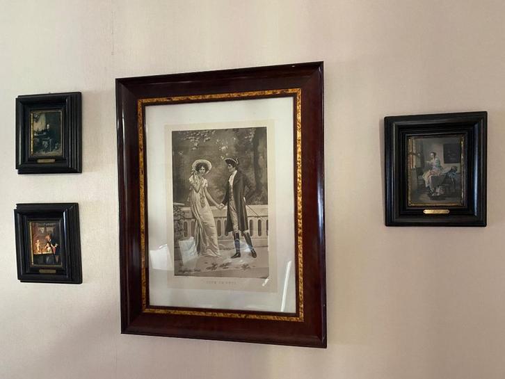 4 mooie kaders met reproducties, Antiek en Kunst, Kunst | Schilderijen | Klassiek, Ophalen