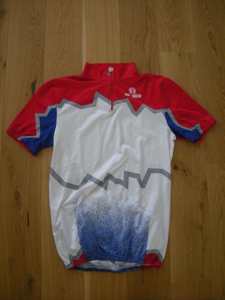 Wielertruitje Bio-Racer rood-wit-blauw, Fietsen en Brommers, Fietsaccessoires | Fietskleding, Gebruikt, Heren, Bovenkleding, S