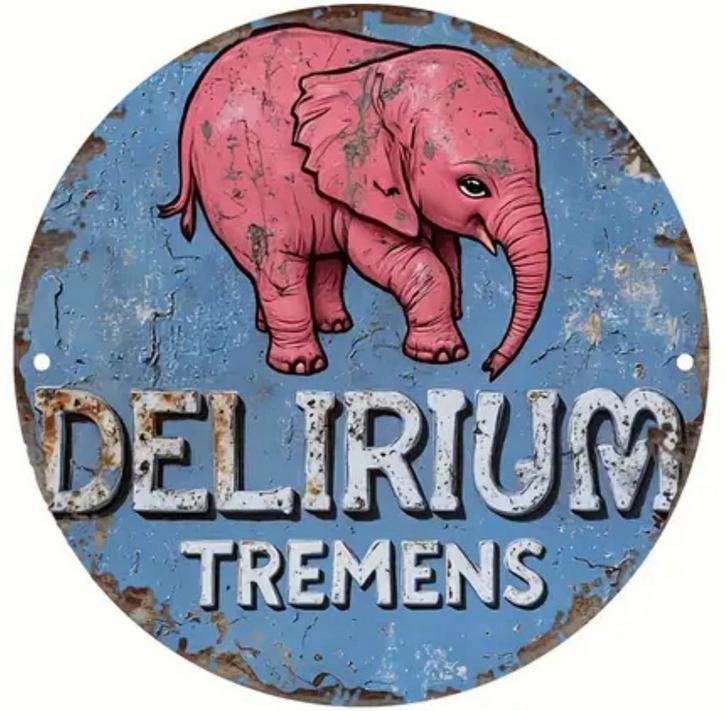 Reclamebord vintage Delirium Tremens - mancave poolhouse new, Verzamelen, Merken en Reclamevoorwerpen, Nieuw, Reclamebord, Ophalen of Verzenden