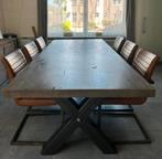 Houten tafel te koop met stoelen, snel op te halen, Huis en Inrichting, Ophalen, Zo goed als nieuw