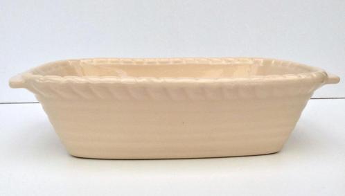 Grote vintage rechthoekige keramische ovenschotel 31 cm, Huis en Inrichting, Keuken | Servies, Gebruikt, Schaal of Schalen, Effen