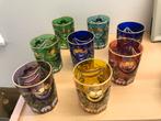 Antieke gekleurde kristallen glazen, Antiek en Kunst, Antiek | Glaswerk en Kristal, Ophalen