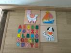 4 houten puzzels, Kinderen en Baby's, Speelgoed | Kinderpuzzels, Ophalen of Verzenden, Nieuw, 2 tot 4 jaar, Van hout
