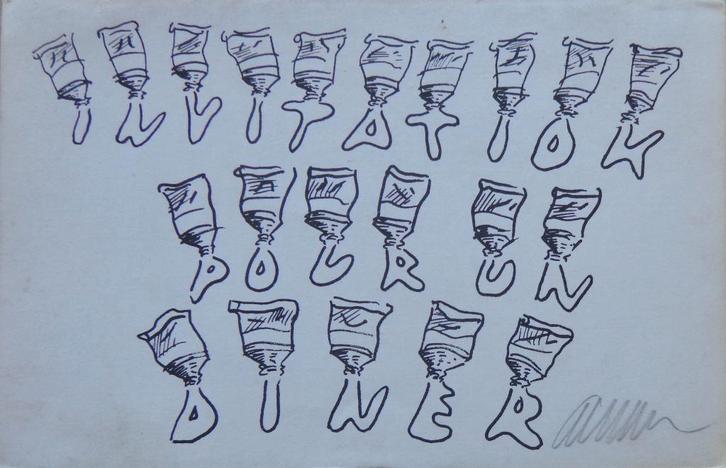 ARMAN FERNANDEZ / UITNODIGINGSKAART / ZW-W LITHO / 14x21cm, Antiek en Kunst, Kunst | Litho's en Zeefdrukken, Ophalen of Verzenden