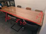 Eettafel met stoelen, Houtblad, Comme neuf, 100 à 150 cm, Enlèvement
