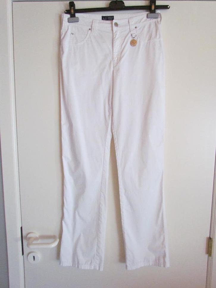 Damesbroek Armani Jeans, Kleding | Dames, Broeken en Pantalons, Gedragen, Maat 36 (S), Wit, Lang, Ophalen of Verzenden