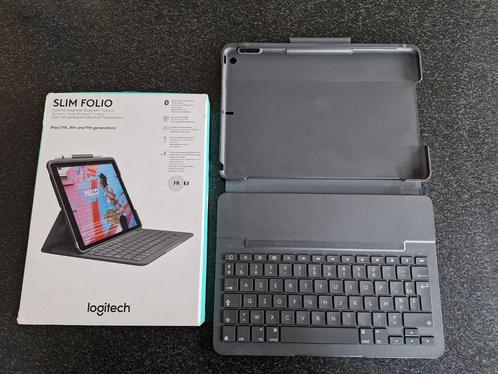 Logitech étui clavier slim folio ipad 7, 8, 9th generation, Computers en Software, Tablet-hoezen, Gebruikt, Ophalen of Verzenden