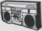Ghettoblaster stoffen opstrijk patch embleem, Verzenden, Nieuw