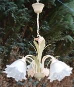 Luster met 5 glazen coupes., Ophalen of Verzenden, Zo goed als nieuw, Glas, Floraal