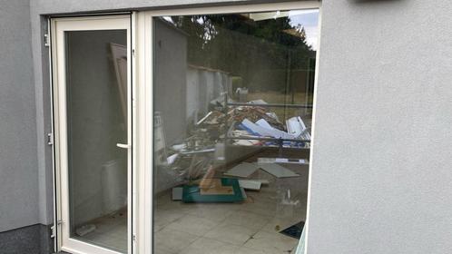Deur met vast zijraam, Doe-het-zelf en Bouw, Deuren en Vliegenramen, Gebruikt, Buitendeur, 200 tot 215 cm, Glas, Kunststof, Vouwdeur