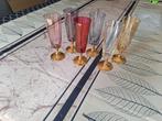 6 gekleurde fluteglazen, Antiek en Kunst, Ophalen of Verzenden