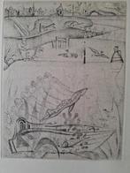 Fraaie ets Floris Jespers "Les 14 sabots" uit 1935, Antiek en Kunst, Ophalen of Verzenden