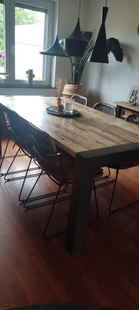 Table en bois d’acacia, Huis en Inrichting, Tafels | Eettafels, Gebruikt, Ophalen