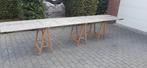 Tafel op schragen, Ophalen, Zo goed als nieuw, 70 tot 120 cm