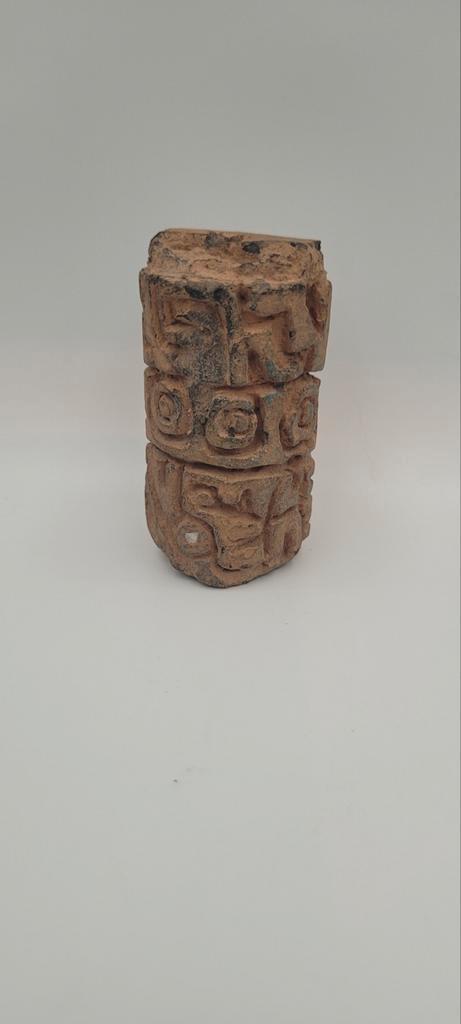 Pre-columbian terracotta Olmec rolzegel, Antiek en Kunst, Kunst | Niet-Westerse kunst, Ophalen of Verzenden