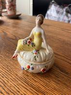 Vintage keramisch juwelenpotje fee, Antiek en Kunst, Ophalen
