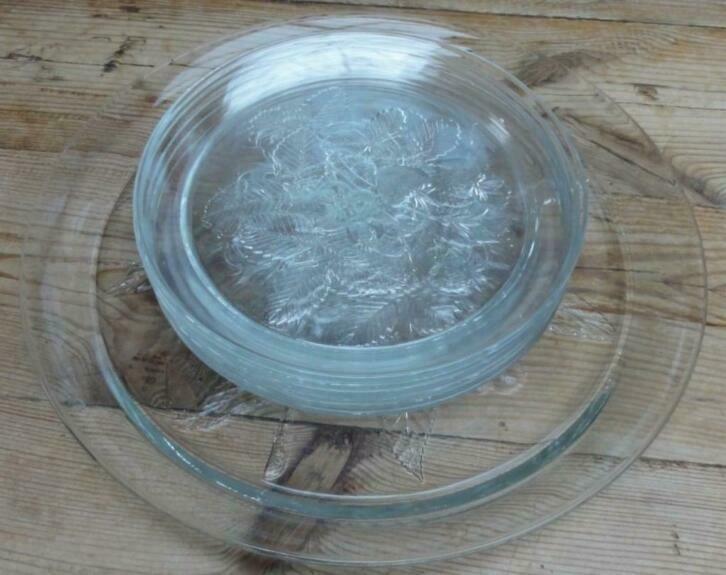 SALE Franse taartschaal, 5 gebaksbordjes, kersen & aardbeien, Antiek en Kunst, Curiosa en Brocante, Ophalen of Verzenden