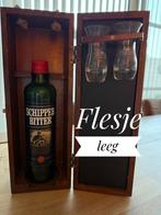 hardhouten kist met fles en twee glaasjes, Huis en Inrichting, Ophalen of Verzenden