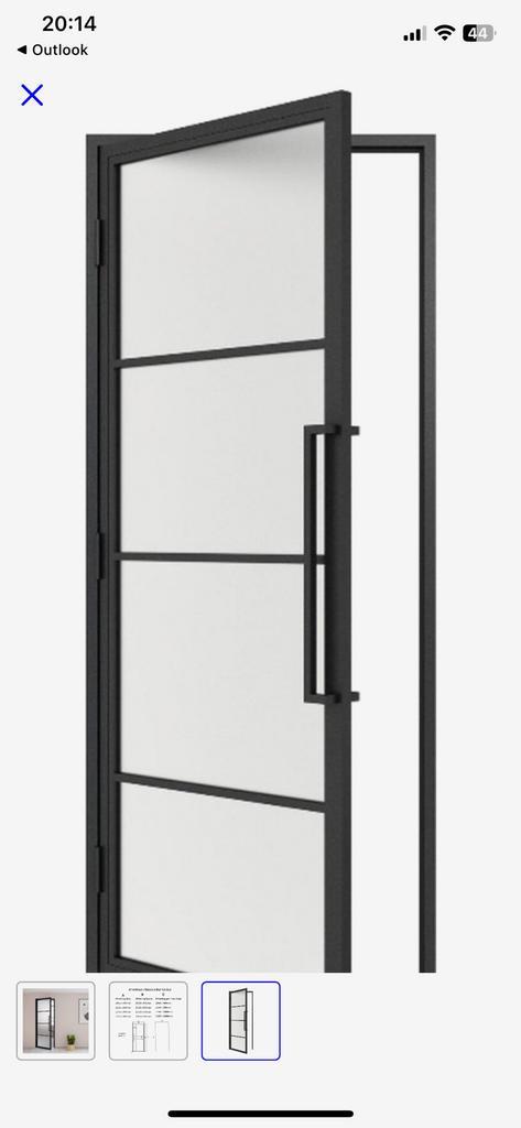 Metalen deur in loftstijl, Doe-het-zelf en Bouw, Sanitair, Nieuw, Glas