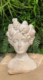 Bloempot dame 22 cm, Tuin en Terras, Bloempotten, Ophalen of Verzenden, Steen