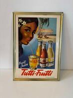 Reclamebord Tutti Frutti limonade, jaren '50, Ophalen of Verzenden, Zo goed als nieuw, Reclamebord