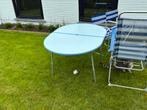 Kampeertafel + 1 plooi relax + 2 plooi zitstoeltjes, Ophalen, Gebruikt, Campingmeubel-accessoire
