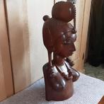 Grote vintage handgesneden ijzerhouten Afrikaanse Fulani, Ophalen of Verzenden