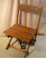 Belle chaise pliante antique en bois avec texte, Antiquités & Art, Enlèvement ou Envoi