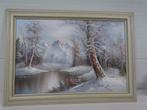 A5077 Landschap Roger Brown., Antiek en Kunst, Kunst | Schilderijen | Klassiek, Ophalen of Verzenden