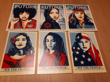 6 stickers van Shepard Fairey (Obey) beschikbaar voor biedingen