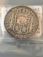 10 Reales Isabel II 1855 ceca Sevilla “7 puntas”, Ophalen, Zilver, Overige waardes, Spanje