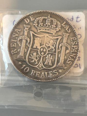 10 Reales Isabel II 1855 ceca Sevilla “7 puntas” beschikbaar voor biedingen