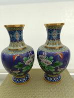 Cloisonne vaas koppel, antiek kopere vazen, Chinese vintage, Antiek en Kunst, Antiek | Vazen, Ophalen