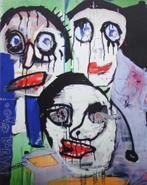 PAUL INDREK KOSTABI / FIGURATIE / KLEURGICLEE / 61x49cm SIG, Antiek en Kunst, Ophalen of Verzenden