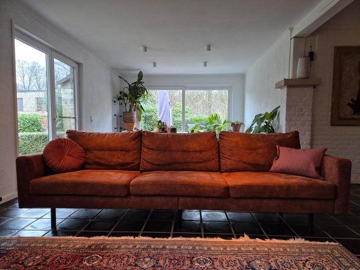 Camel-kleurige leren zitzetel, Maison & Meubles, Canapés | Coins salons complets, Enlèvement