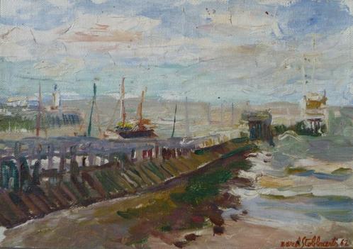 Le chenal en mer du Nord / Havengeul Noordzee Marcel Stobbae, Antiquités & Art, Art | Peinture | Classique, Envoi
