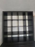 Open vakkenwandkast, zwartbruin, 147cm H x 147cm B x 39cm D, Ophalen, 100 tot 150 cm, Zo goed als nieuw, Minder dan 150 cm