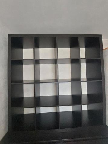 Open vakkenwandkast, zwartbruin, 147cm H x 147cm B x 39cm D beschikbaar voor biedingen