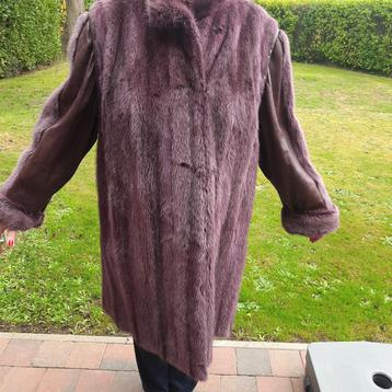 EXCLUSIEVE NERTS PELSMANTEL*AUBERGINE kleur*mt.40/42*zgan* beschikbaar voor biedingen